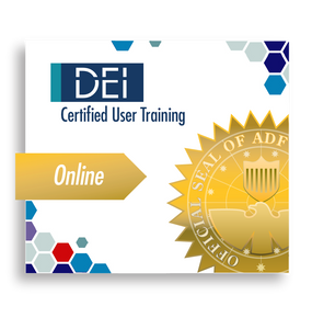 DEI logo Certified User Training Gold Online ribbon with ADF official seal